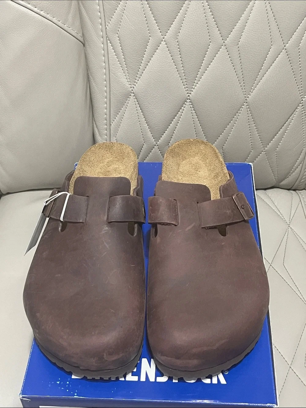 Birkenstock Boston Habana BS Clog Box - Blue and White